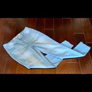 Seven7 Jeans Size 6 Blue Mid Rise Ankle Raw Hem
